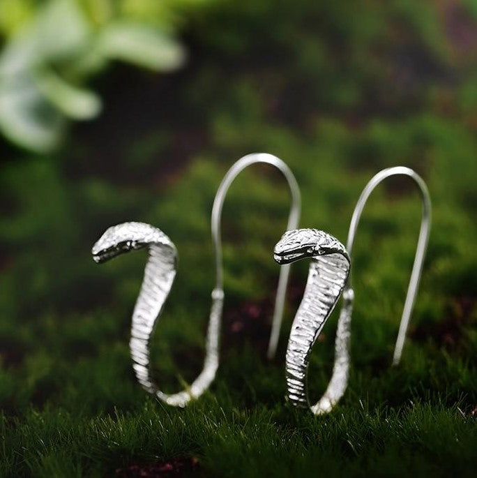 Snake Charmer Earrings Silver